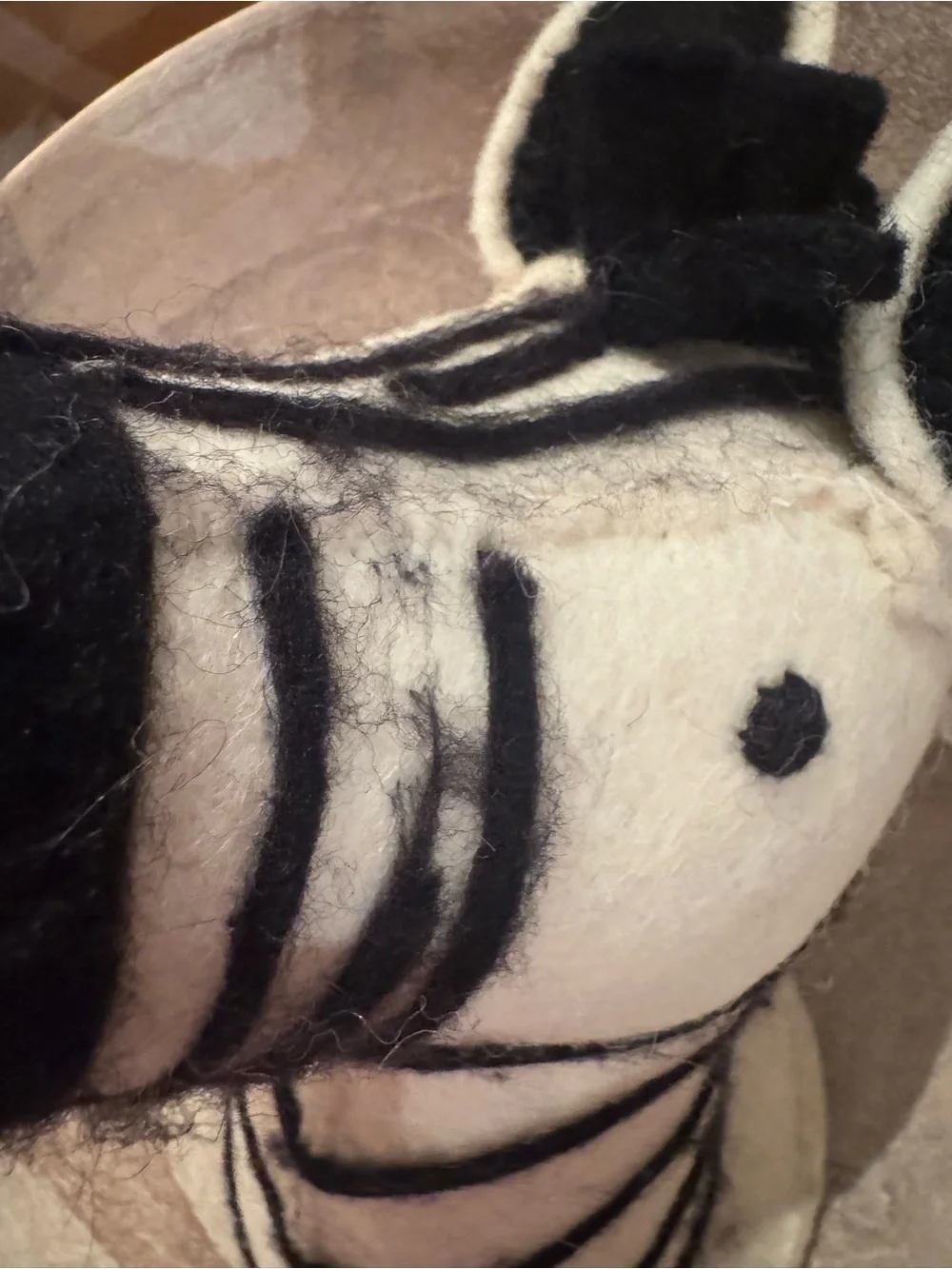 Mud Pie Black and White Felt Zebra Head Wall Accent